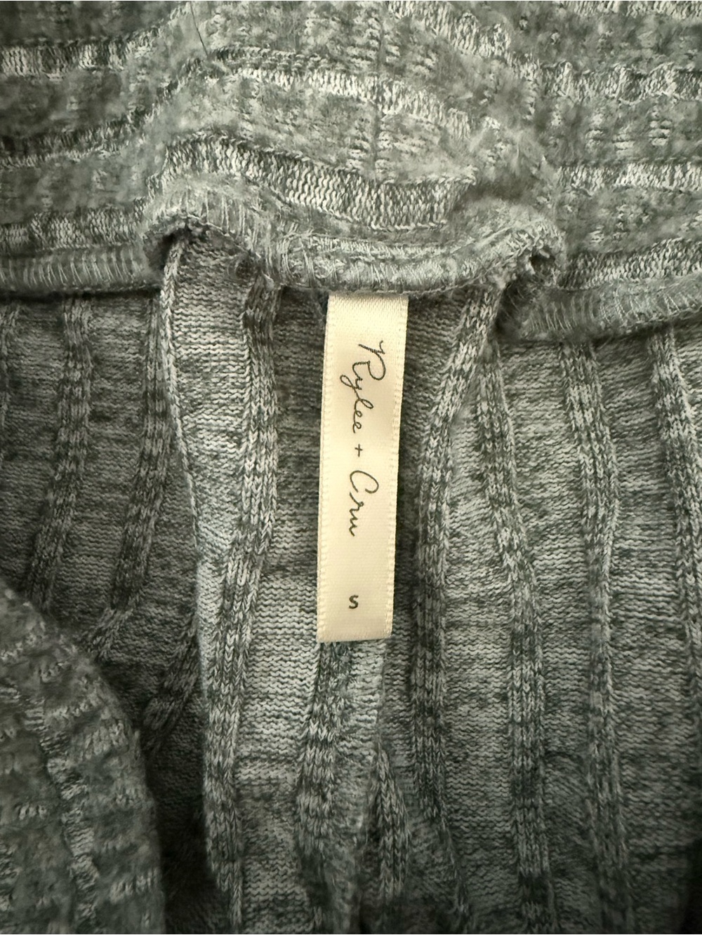 Rylee + Cru Ribbed Wide-Leg Knit Set in Heather Green - Picture 2 of 3